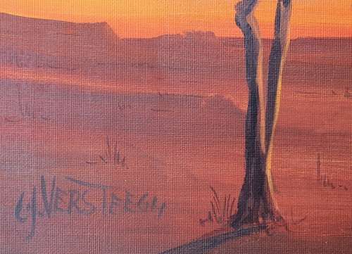 Original oil painting by C.J.Versteegh of a Norther Cape / Namibia landscape